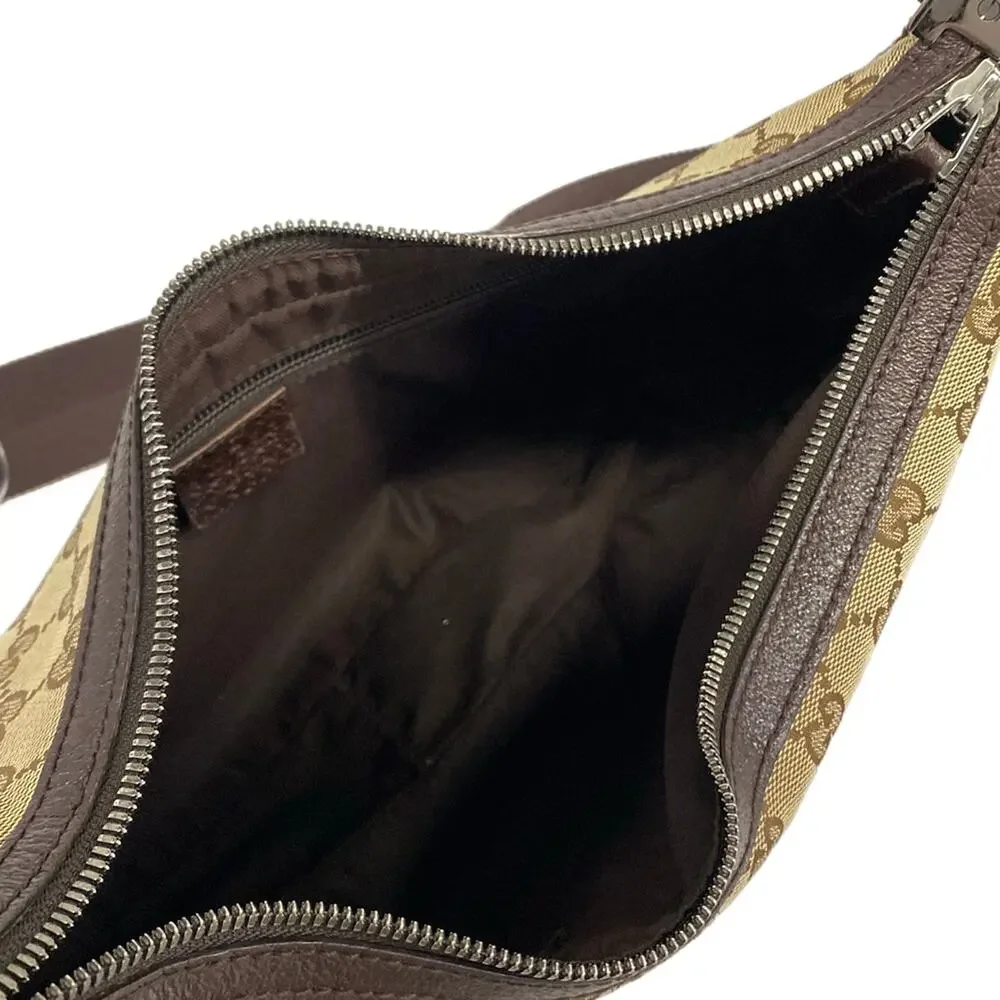 Gucci GG Shoulder Bag 122790 Beige Dark Brown Jacquard Leather